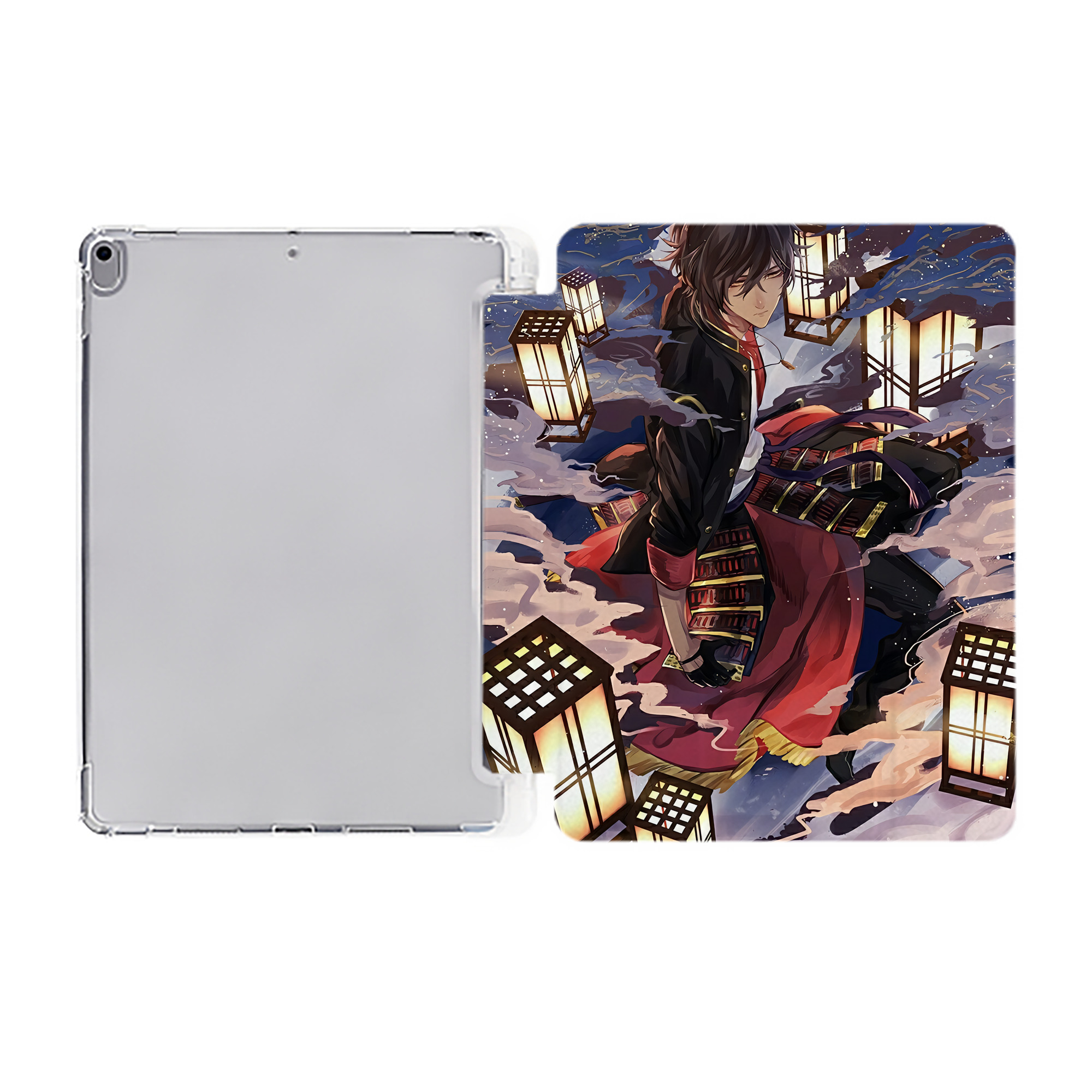 （画像用） 刀剣乱舞 Touken Ranbu IPad ケース ペン収納付き 三つ折りスタンド PUレザー×シリコン 対応機種9.5/10.5/10.9インチ